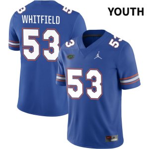 Youth Florida Gators #53 Chase Whitfield NCAA Jordan Brand Royal NIL 2022 Authentic Stitched College Football Jersey PNV2362RQ